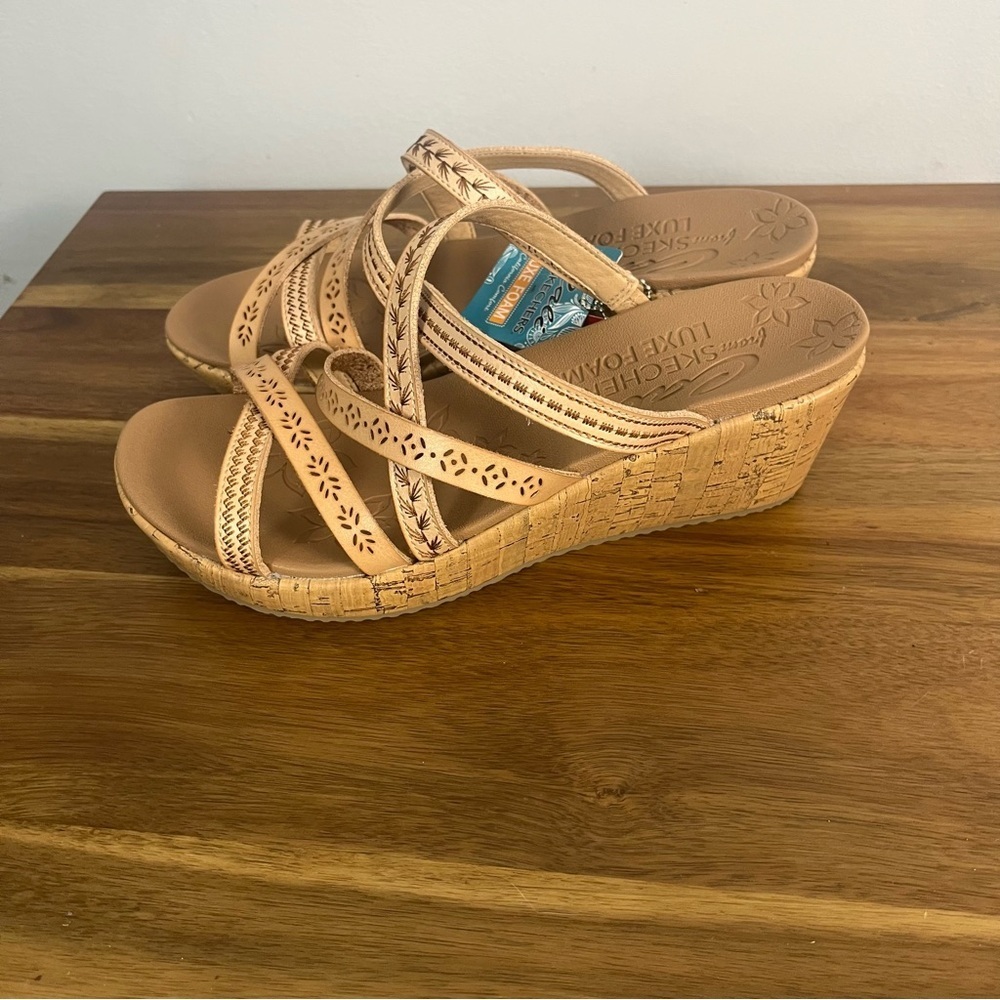 Sketchers BEVERLEE - TIGER POSSE wedge sandal wide size 10 new - Picture 5 of 13